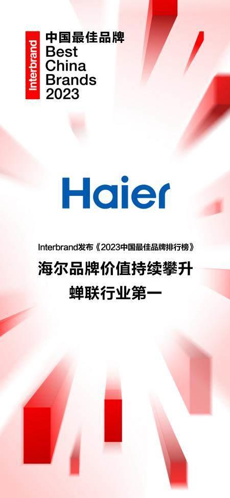 Interbrand发布《2023中国最佳品牌排行榜》 海尔蝉联行业第一