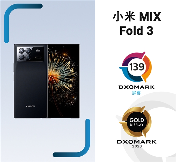小米最贵量产机！MIX Fold 3屏幕DXO评分139：位列第28  第2张