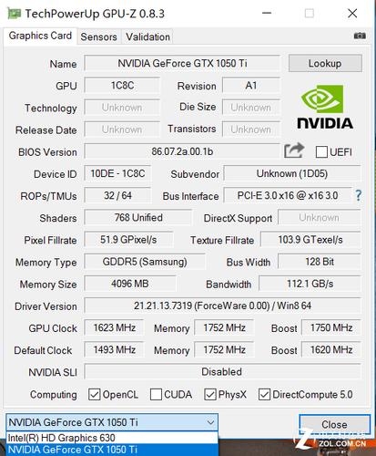 深入探究英伟达GTX1050显卡及GPU-Z软件检测的奥秘？  第5张